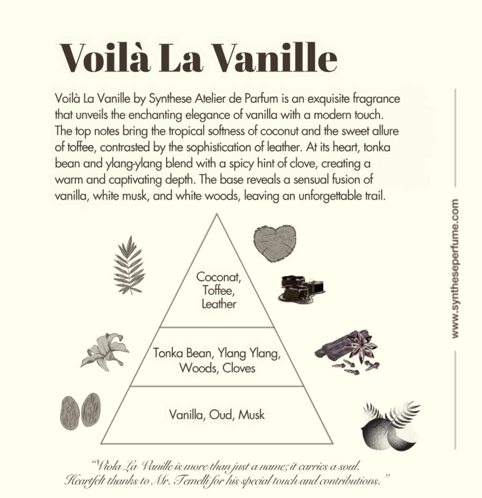 Voilà La Vanille Unisex Parfum | Synthese Selective Series